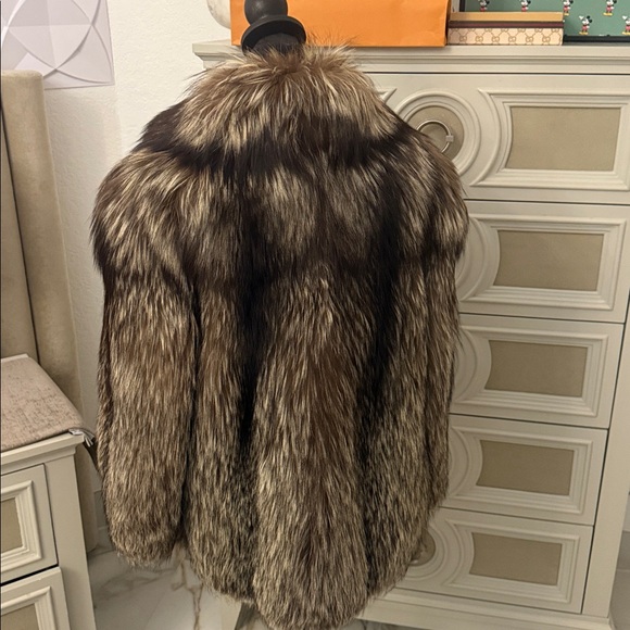Saga fox silver fox fur coat thick pelts medium - Picture 6 of 13